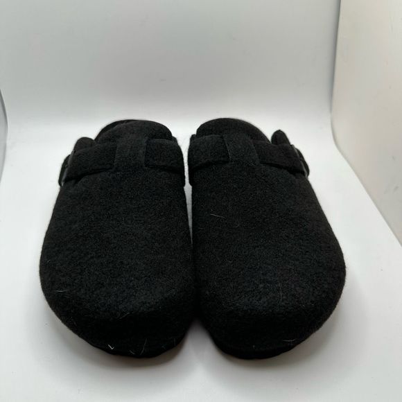 CUSHIONAIRE Womens Clog 10 BLACK WOOL - Picture 2 of 7